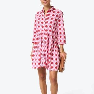 Ro's Garden Deauville Pink Red Shirtdress Tuckernuck Anthropologie